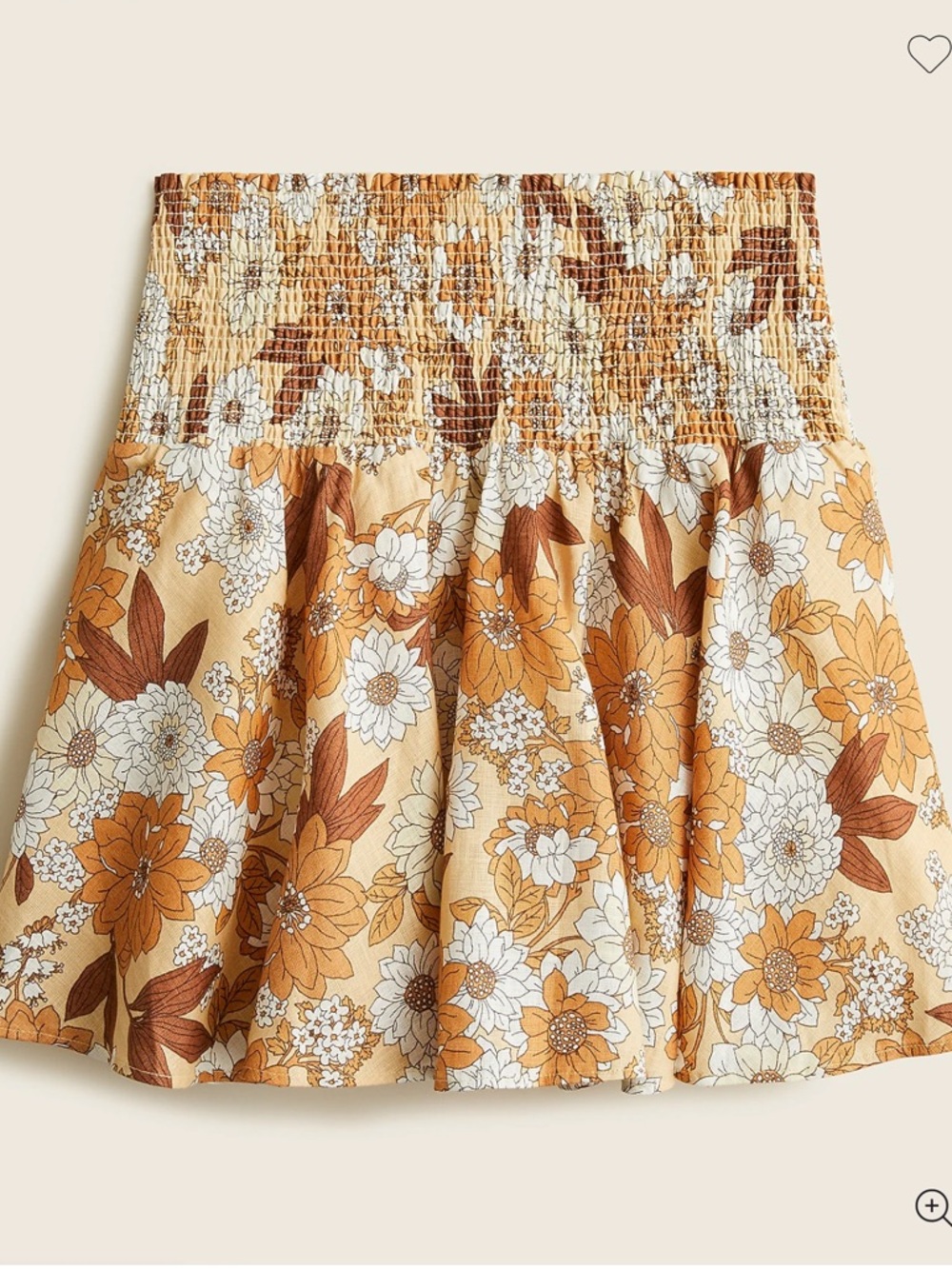 J. Crew Linen‎ Smocked Mini Skirt in Zinnia Floral